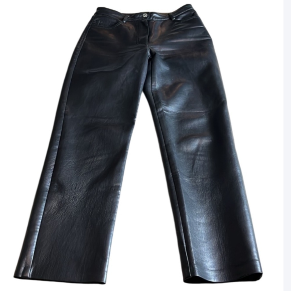 ARITZIA Wilfred Straight Black Faux Leather Pant